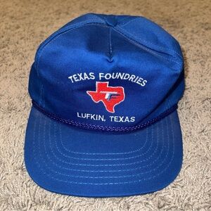 VTG Texas Foundries Lufkin Oilfield Equipment Snapback Rope Cap Hat Made USA